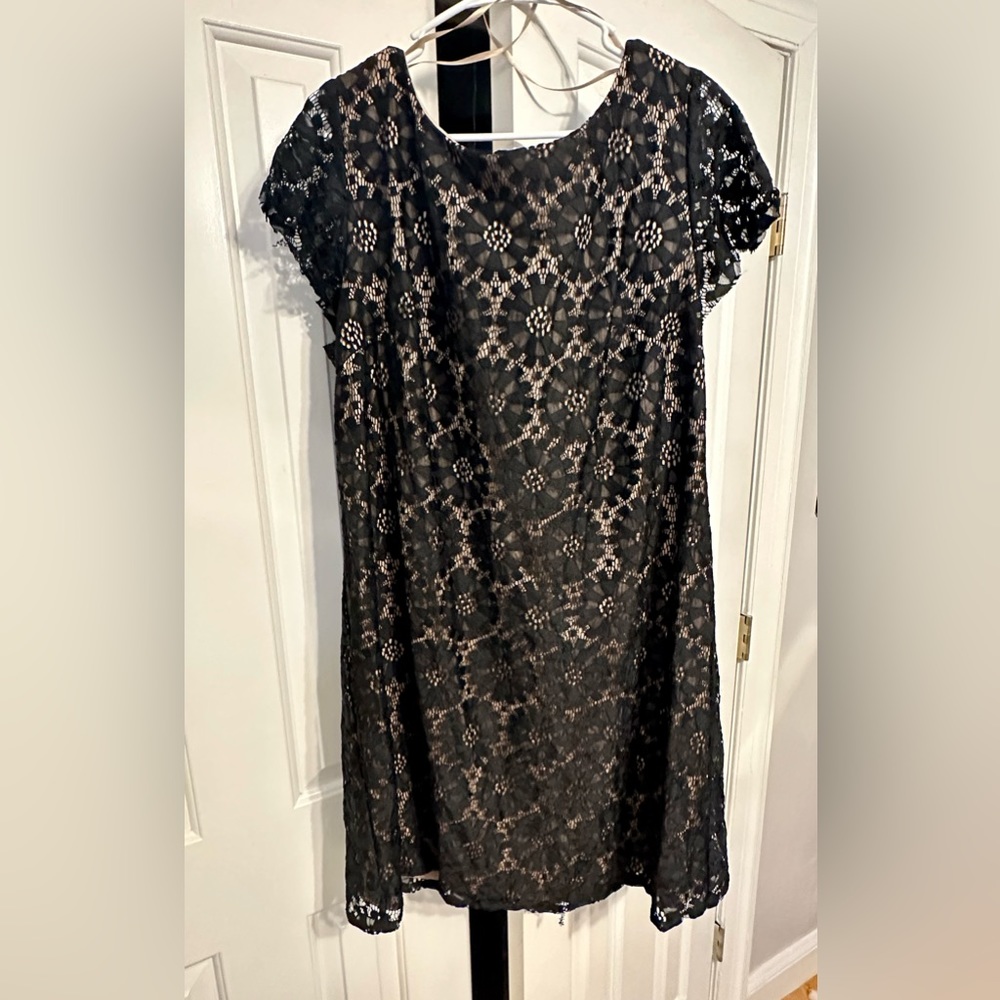 Black and ivory lace dress